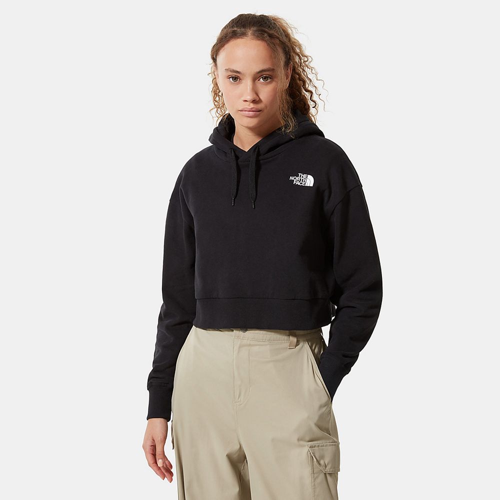 The North Face Hoodie Womens Australia - The North Face Trend Cropped Fleece Black (VMX-762094)